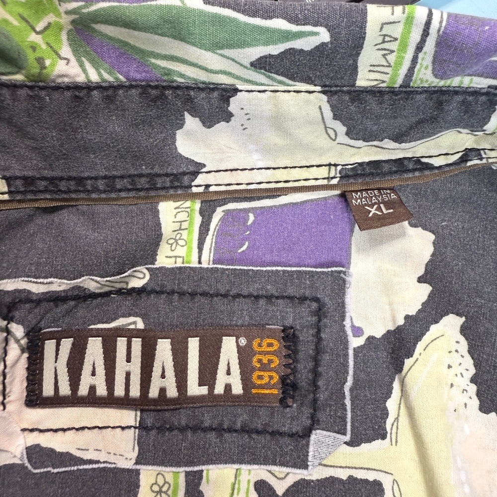Kahala Mens Tropical Aloha Shirt Size XL Hawaiian Cocktail Print Casual Coastal - Picture 4 of 8